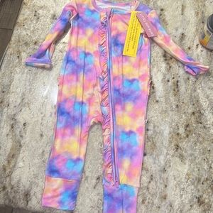 NWT Bums& Roses (previously Little Bum Bums) Cotton Candy Sky Ruffle Romper